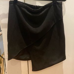 Suede asymmetrical black skirt - medium